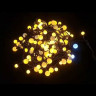 Светодиодная нить шарики 10 м., 220V, 100 теплых белых LED ламп, диаметр шариков 2*1,6*1*1,4 см., черный провод, Winner Light (ww.01.5В.100+Mixball)