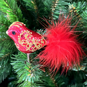 Набор стеклянных игрушек Райский сад, 2 шт., красный, Irena CO (6229)