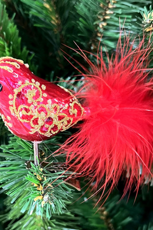 Набор стеклянных игрушек Райский сад, 2 шт., красный, Irena CO (6229)