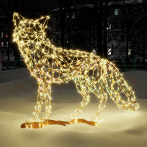 Светодиодная фигура Лиса золотая Premium 1,34 м., Conso (OL327)