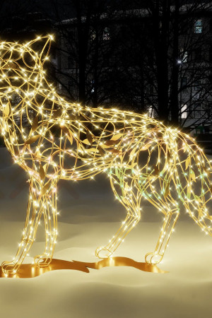 Светодиодная фигура Лиса золотая Premium 1,34 м., Conso (OL327)