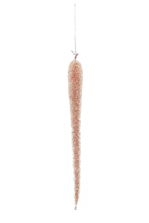 Сосулька Хрустальная капель 23 см., коралловый, 1 шт., Christmas DeLuxe (86607)