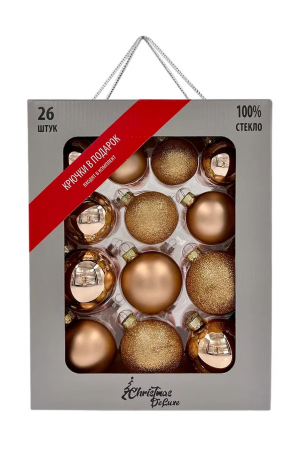 Набор стеклянных шаров Карамельный 26 шт., Christmas DeLuxe (86781)