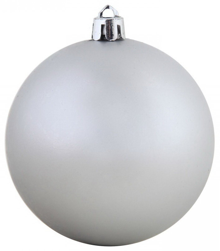 Пластиковый матовый шар Новогодний 300 мм, цвет серебро, 1 шар, Snowmen (520247) 