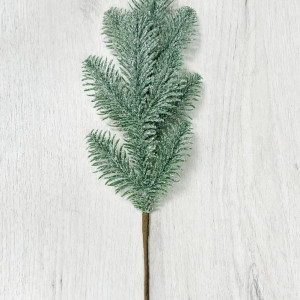 Ветвь еловая Блестящая в инее 35 см., Christmas DeLuxe (89167)