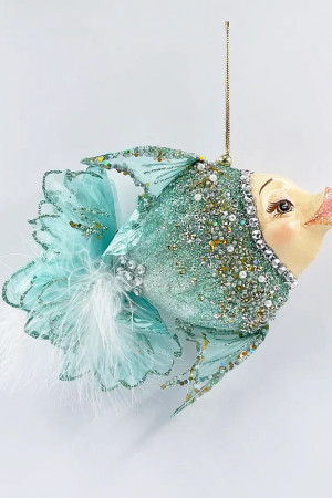 Винтажное украшение Сокровища Посейдона - Рыба-Ангел 18х10 см., 1 шт., Christmas DeLuxe (86632)