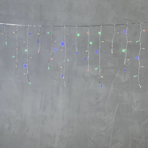 Светодиодная бахрома 4,9*0,5 м., 240 разноцветных LED ламп, прозрачный провод ПВХ, Beauty Led (PIL240-10-2M)