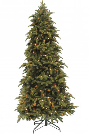 Ель Нормандия стройная с фонариками 185 см., литая хвоя+пвх, 184 LED лампы, Triumph Tree (73788)