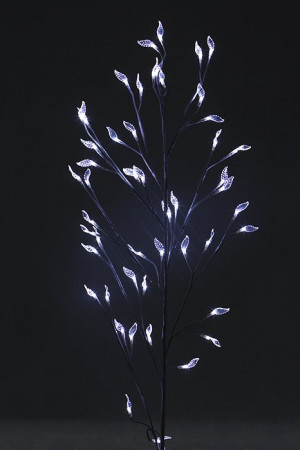 Светодиодная флористика Ветка с листьями 1.5 м., 3*АА батарейки, 48 холодных белых LED ламп, Beauty Led (LC176L-B048A-8)