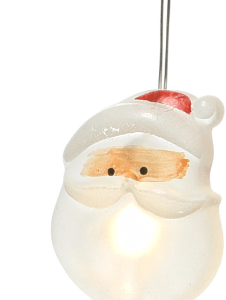 Светодиодная фигурная гирлянда Санта 1.9 м., 20 теплых белых LED ламп, 3 батарейки типа АА, серебряная проволока, Kaemingk (483412/1)