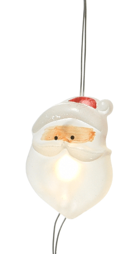 Светодиодная фигурная гирлянда Санта 1.9 м., 20 теплых белых LED ламп, 3 батарейки типа АА, серебряная проволока, Kaemingk (483412/1)