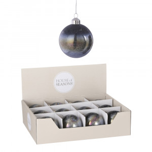 Набор стеклянных шаров Эврика 80 мм., 12 шт., синий, House of Seasons (85798)