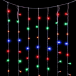  Светодиодный занавес 2*2 м., 400 разноцветных LED ламп, облегченный, прозрачный провод ПВХ, LTC (PPCL400NOT-10-2M)