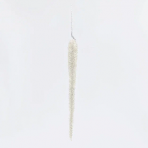 Сосулька Хрустальная капель 23 см., молочный, 1 шт., Christmas DeLuxe (86612)