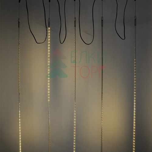 Гирлянда Тающие сосульки 5*1 м., 24V., 480 теплых белых LED ламп, коннектор, черный ПВХ, LTC (CCL480-10-1WW)