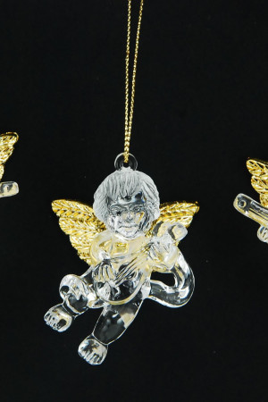 Украшение &quot;Ангелочек&quot; цвет золото ,3 вида,цена за 1 шт.6,4 см. (151641)