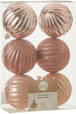 Набор пластиковых шаров Ламара 70 мм, цвет розовый, House of seasons (83197)