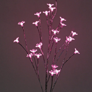 Светодиодная флористика Ветка Сакуры 0.9 м., 3*АА батарейки, 24 розовых LED ламп, Beauty Led (LC247L-D024P-D)