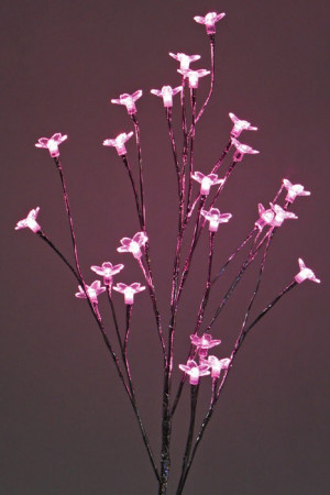 Светодиодная флористика Ветка Сакуры 0.9 м., 3*АА батарейки, 24 розовых LED ламп, Beauty Led (LC247L-D024P-D)