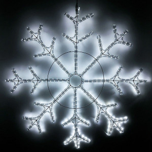 Светодиодная фигура Снежинка Зимняя Классика 110 см., тепло белого свечения, IP54, LTC (LC-13046)