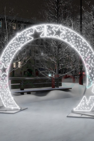 Светодиодная арка Звезды 3.8*3 м., холодный-белый, Conso (ARK-002-1001)