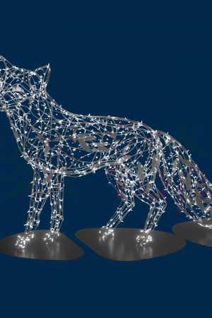 Светодиодная фигура Лиса серебряная Premium 1,34 м., Conso (OL327i11)