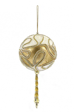 Винтажный шар Янтарный лабиринт 13 см., шампань, 1 шт., Christmas DeLuxe (86553)