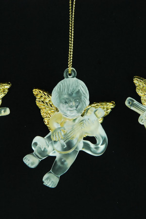 Украшение&quot;Ангелочек&quot; цвет золото-серебро,3 вида,цена за 1 шт.6,3 см. (151646)