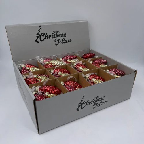 Набор стеклянных украшений Гроздь Шишек, 3 шт., 6 см., золото, красный, темно-красный, Christmas DeLuxe (89875)