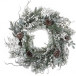 Декорированный венок  с ягодами диам. 50 см., зеленый в снегу (83054)