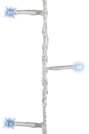 Светодиодная гирлянда с контроллером 6 м, 220V., 80 холодных белых и синих LED ламп, белый ПВХ, Kaemingk (493090)