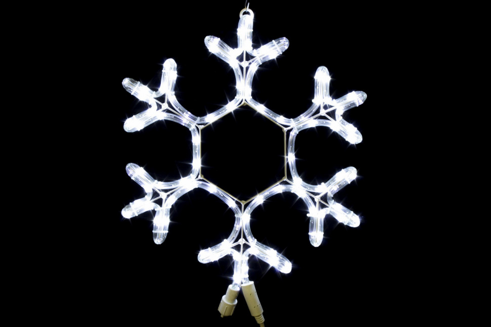 Светодиодная снежинка с мерцанием 40 см., холодный белый, Winner Light (9053-40W)