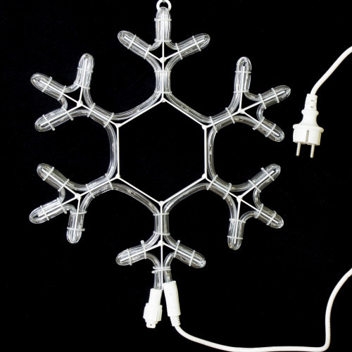 Светодиодная фигура снежинка с мерцанием 40 см., холодный белый, Winner Light (9053-40W)
