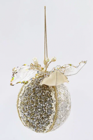 Винтажный шар Магнолия нежная 10 см., шампань, 1 шт., Christmas DeLuxe (86596)