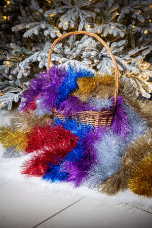 Мишура Праздничная д.150 мм., дл.2 м.,серебро, КАЗ КОМ (Г-239/серебро)