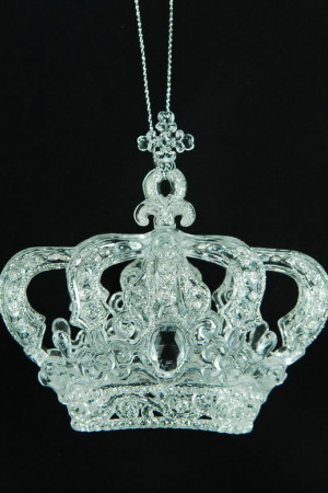 Украшение &quot;Корона 3D&quot; цвет серебро.12 см. (150041)