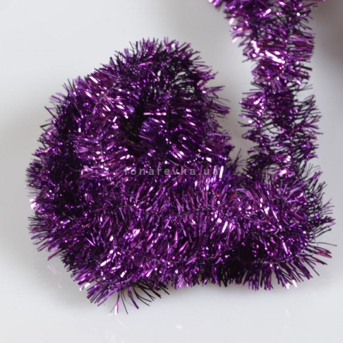 Мишура цвет фиолетовый, диаметр 100 мм., длина 3 м., ЕлкиТорг (M100purp)