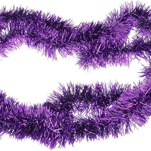 Мишура цвет фиолетовый, диаметр 100 мм., длина 3 м., ЕлкиТорг (M100purp)