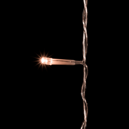 Светодиодный занавес 2*2 м., 400 экстра теплых белых LED ламп, мерцание, облегченный, прозрачный провод ПВХ, LTC (PCL400NOTBLW-10-2EWW)