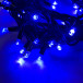 Светодиодная гирлянда с колпачком 75 синих LED ламп 10 м., 24В., черный каучуковый провод, IP65, LTC (LL75-1-1B)