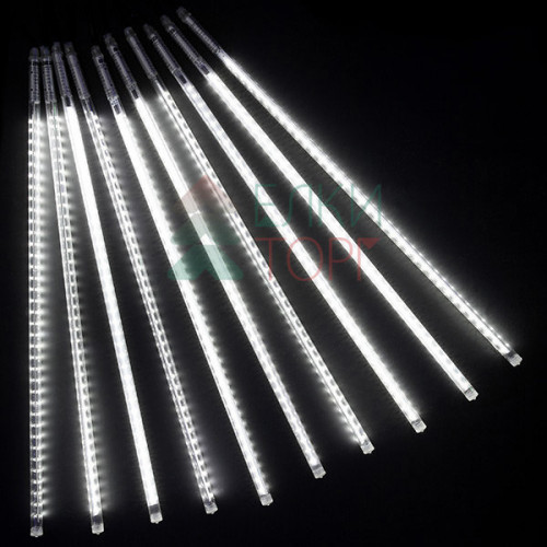 Гирлянда Тающие сосульки 10*0.5 м., 24V., 600 холодных белых LED ламп, коннектор, черный ПВХ, LTC (CCL600-10-1W)