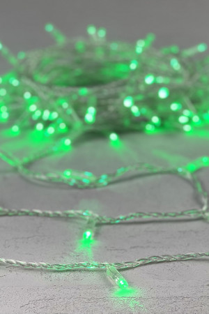 Светодиодная гирлянда с колпачком 100 зеленых LED ламп 10 м., 220-230 В., прозрачный провод ПВХ, IP65, LTC (PST100CAP-10-2G)