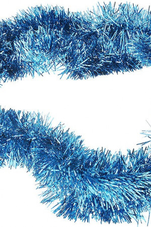 Мишура цвет голубой, диаметр 145 мм., длина 3 м., ЕлкиТорг (M145blue)
