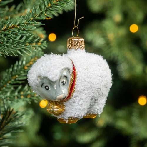 Елочное украшение Барашек, стекло, 6 см., 1 шт., Irena CO (53006)