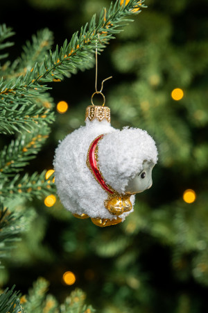 Елочное украшение Барашек, стекло, 6 см., 1 шт., Irena CO (53006)