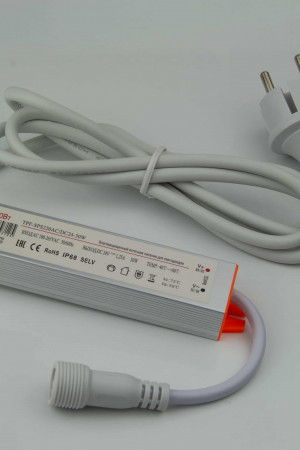 Импульсный источник питания 220/24 В, 30 Вт, Белый провод, Teamprof (TPF-SPS220AC/DC24-30W)
