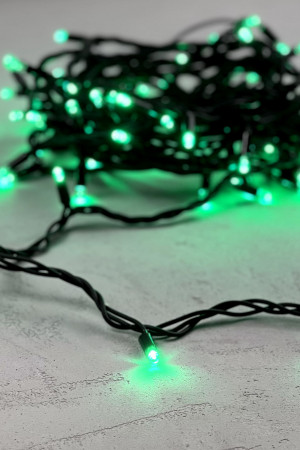 Светодиодная гирлянда с колпачком 75 зеленых LED ламп 10 м., 24В., черный каучуковый провод, IP65, LTC (LL75-1-1G)