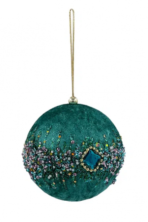 Винтажный шар Малахитовая шкатулка 10 см., бирюза, 1 шт., Christmas DeLuxe (86566)  