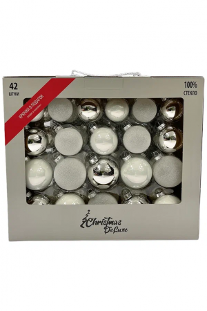 Набор стеклянных шаров Первый снег 42 шт., Christmas DeLuxe (87163)