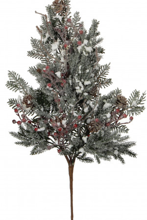 Декорированная веточка &quot;Айсберг&quot; с красными ягодами 73*20 см. (83094)